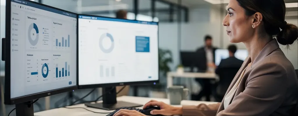 Responsable administrative consultant des données sécurisées sur écran professionnel