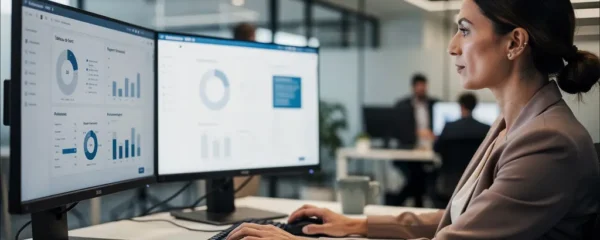 Responsable administrative consultant des données sécurisées sur écran professionnel